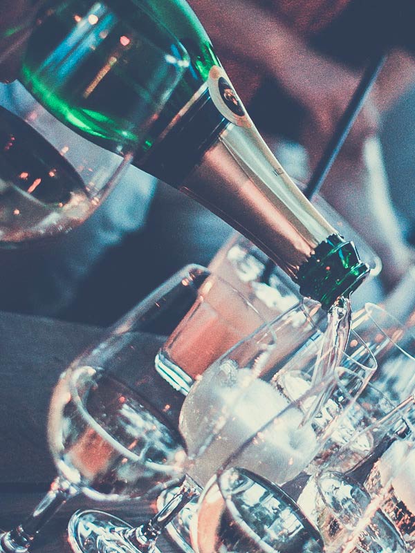 Pouring Champaign into Glasses